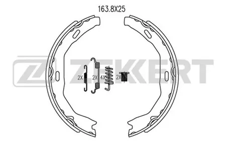 ZEKKERT BK4081 Колодки торм.барабанные задн., стоян. торм. с уст. компл. Mercedes C-Class (204) 07-, E-Class (S212) 09-, E-Class (207) 09-