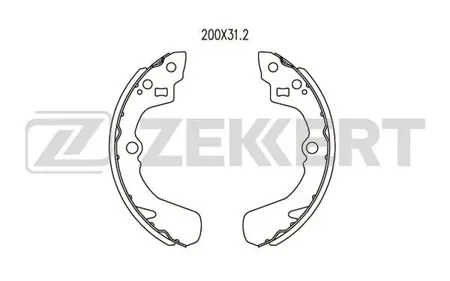 ZEKKERT BK4090 Колодки торм.барабанные задн. Subaru Justy (JMA,MS) 95-, Suzuki Baleno (EG) 95-, Liana (ER,RH) 01-, Swift (MZ,EZ) 05-