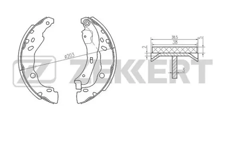 ZEKKERT BK4101 Колодки торм.барабанные задн. Lada Xray 16-, Nissan Micra (K13K) 10-, Note (E12) 13-, Renault Logan I, II 04-, Sandero I, II 09-