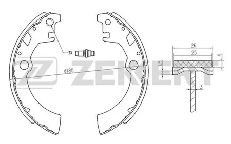 ZEKKERT BK4102 Колодки торм.барабанные задн. Suzuki Wagon R (EM) 04-, Wagon R+ (EM) 98-