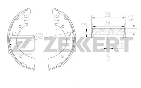 ZEKKERT BK4103 Колодки торм.барабанные задн. Honda Accord I-III 78-, Civic V, VI 91-, HR-V 98-, Life III 03-, Logo 96-