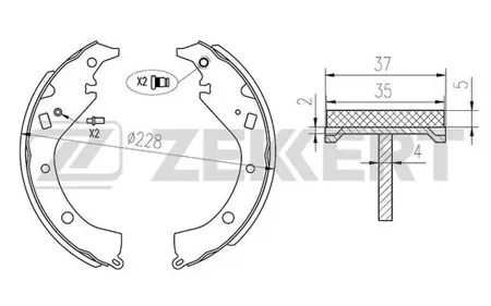 ZEKKERT BK4111 Колодки торм.барабанные задн. Toyota Allion (T240) 01-, Matrix 01-, Probox (P50) 02-, Sienta (P80) 03-