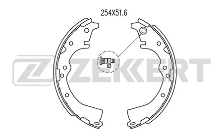 ZEKKERT BK4120 Колодки торм.барабанные задн. Toyota Hiace (H10) 90-, Hilux (N10) 99-, LC 60,70 81-, Previa (R10,R20) 90-