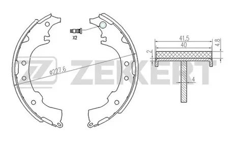 ZEKKERT BK4123 Колодки торм.барабанные задн. Daihatsu Extol 00-, Terios 97-, Toyota Picnic (M10) 96-