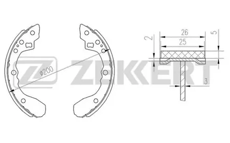 ZEKKERT BK4128 Колодки торм.барабанные задн. Kia Rio 00-