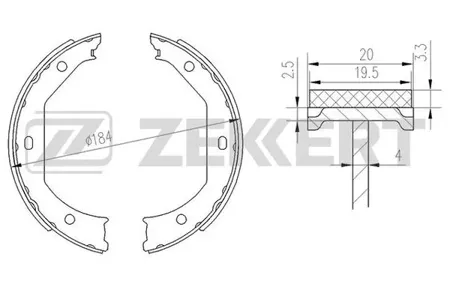 ZEKKERT BK4136 Колодки торм.барабанные задн., стоян. торм. BMW 1 (E81,E82,E87,E88) 05-, 3 (E91,E92,E93,F31) 04-, 4 (F32,F33,F82,F83) 13-, 5 (E39) 95-