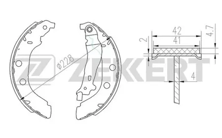 ZEKKERT BK4138 Колодки торм.барабанные задн. Peugeot 406 95-