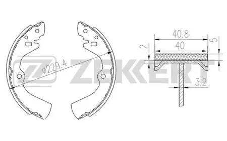 ZEKKERT BK4141 Колодки торм.барабанные задн. Hyundai Sonata II,III 91-, Nissan Bluebird (T72,T12,U12) 86-, Sunny (N13,B12,Y10) 86- (замена для BK-4178)