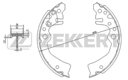 ZEKKERT BK4143 Колодки торм.барабанные задн. Nissan Cube (Z11, Z12) 02-