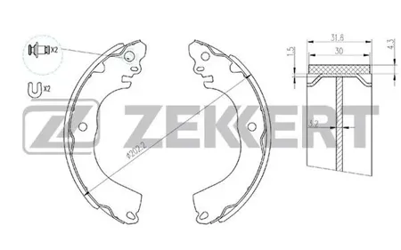 ZEKKERT BK4144 Колодки торм.барабанные задн. Citroen C-Zero 10-, Mitsubishi i 06-, Nissan Tiida (SC11X) 07-