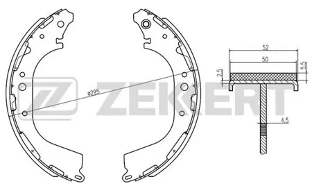 ZEKKERT BK4145 Колодки торм.барабанные задн. Infiniti QX4 97-, Nissan Navara (D22) 01-, Pathfinder (R50) 97-, Pick Up (D21) 87-, Pick Up (D22) 98-
