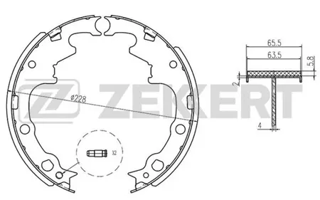 ZEKKERT BK4148 Колодки торм.барабанные задн. Chrysler Voyager I,II 87-, Jeep Cherokee I,II 84-, Wrangler I,II 91-, Plymouth Voyager 89-