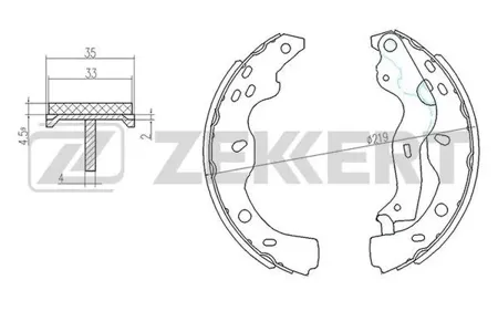 ZEKKERT BK4154 Колодки торм.барабанные задн. Fiat Sedici (FY) 06-, Suzuki SX4 (EY,GY,RW) 06-