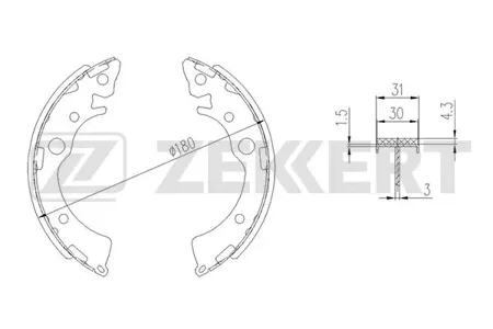 ZEKKERT BK4161 Колодки торм.барабанные задн. Honda Civic V, VI 91-, CRX III 92-