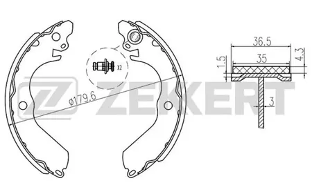 ZEKKERT BK4176 Колодки торм.барабанные задн. Mitsubishi Colt III-V 90-, Lancer IV-VI 89-