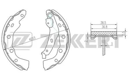ZEKKERT BK4177 Колодки торм.барабанные задн. Mitsubishi Carisma 96-, Space Star 98-