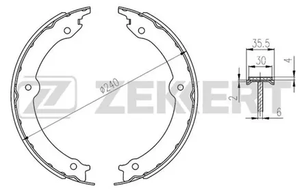 ZEKKERT BK4181 Колодки торм.барабанные задн., стоян. торм. Lexus LX (J200) 07-, Toyota LC 200 (J20) 07-