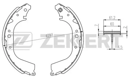 ZEKKERT BK4182 Колодки торм.барабанные задн. Nissan Kubistar (X76) 03-, Nissan Patrol GR (Y60A,Y60GR) 88-, Toyota LC 40,50,60,70,80 69-