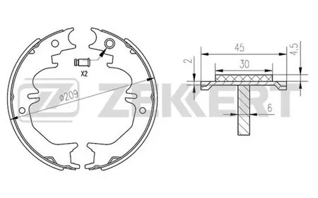 ZEKKERT BK4183 Колодки торм.барабанные задн., стоян. торм. Toyota 4 Runner (N210,N280) 02-, LC Prado (J120,J150), Lexus GX (UZJ120) 01-, LX (UZJ100) 98-
