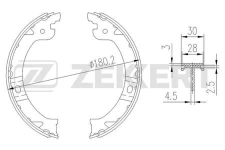 ZEKKERT BK4191 Колодки торм.барабанные задн., стоян. торм. Dodge Caravan 00-