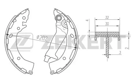 ZEKKERT BK4202 Колодки торм.барабанные задн. Hyundai Accent IV 10-, i10 08-, i20 08-, Solaris 11-, Kia Rio III 11-