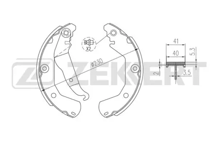 ZEKKERT BK4208 Колодки торм.барабанные задн. Chevrolet Aveo (T300) 11- (диск 15)