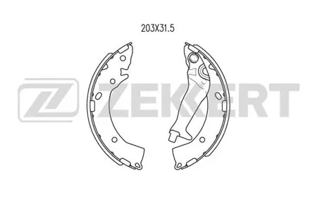 ZEKKERT BK4236 Колодки торм.барабанные задн. Hyundai Getz 02- (замена для BK-4033)