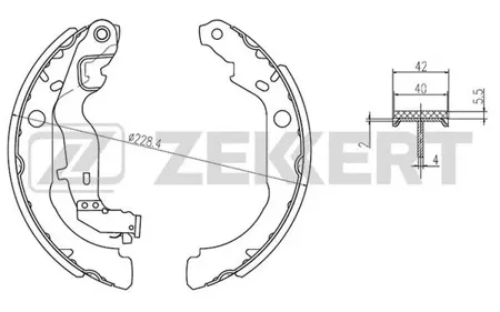 ZEKKERT BK4264 Колодки торм.барабанные задн. Renault Duster II 10-