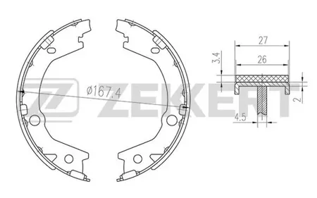 ZEKKERT BK4265 Колодки торм.барабанные задн. Hyundai Sonata V 04-, Kia Magentis II 05-