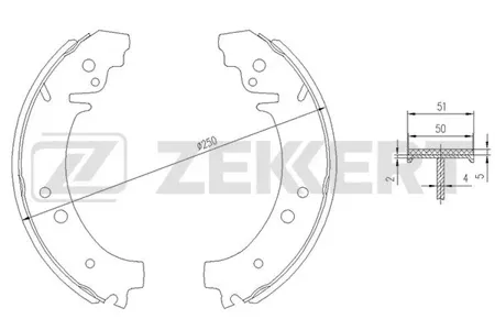 ZEKKERT BK4273 Колодки торм.барабанные задн. Lada Toscana (2107) 83-, Priora (2171) 09-, Nadeschda (2120) 97-, Niva (2121,2131) 76-