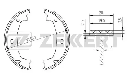 ZEKKERT BK4274 Колодки торм.барабанные задн., стоян. торм. BMW 1 (E81,E82,E87,E88) 04-, 2 (F22,F23,F87) 12-, 3 (E46,E90,E91,E92,E93) 97-