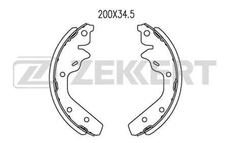 ZEKKERT BK4292 Колодки торм.барабанные задн. Chrysler Neon I,II 94-, Dodge Neon I,II 94-, Plymouth Neon I,II 94-