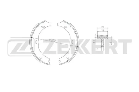 ZEKKERT BK4305 Колодки торм.барабанные задн., стоян. торм. Mercedes V-Class (W447) 14-, Viano (W639) 03-, Vito Mixto (W447,W639) 03-