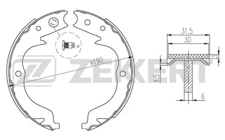 ZEKKERT BK4307 Колодки торм.барабанные задн., стоян. торм. Mitsubishi Lancer X 08-, Outlander II 06-, Peugeot 4007 07-, Subaru Forester (SH) 08-