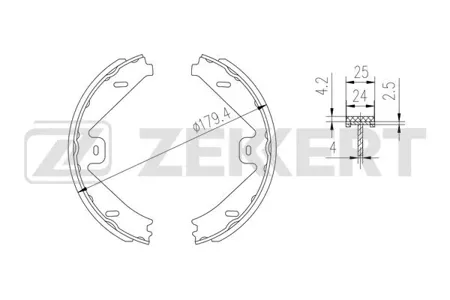 ZEKKERT BK4328 Колодки торм.барабанные задн., стоян. торм. Mercedes C-Class (C204) 11-, CLS (218) 11-, E-Class (212) 09-, GLK-Class (X204) 08-