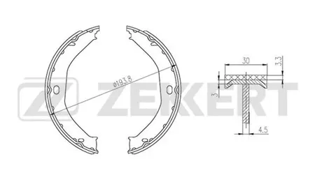 ZEKKERT BK4329 Колодки торм.барабанные задн., стоян. торм. Jeep Grand Cherokee II 99-