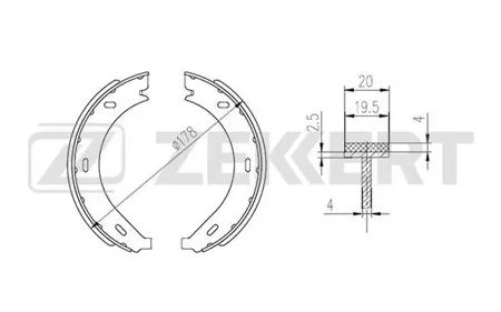 ZEKKERT BK4332 Колодки торм.барабанные задн., стоян. торм. Mercedes V-Class (6382) 96-, Vito (W638) 96-