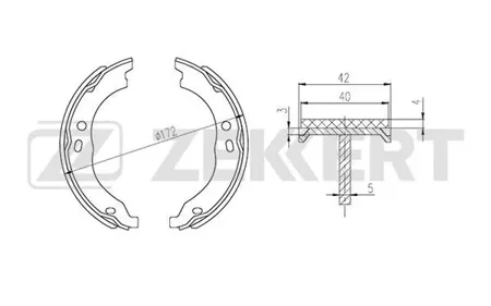 ZEKKERT BK4334 Колодки торм.барабанные задн. Citroen Jumper III 06-, Fiat Ducato (250, 290) 06-, Peugeot Boxer III 06-