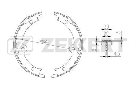 ZEKKERT BK4347 Колодки торм.барабанные задн., стоян. торм. Lexus GS (S190) 05-, IS (XE20,XE30) 09-, LS (XF30) 00-, Toyota Crown (S180) 04-