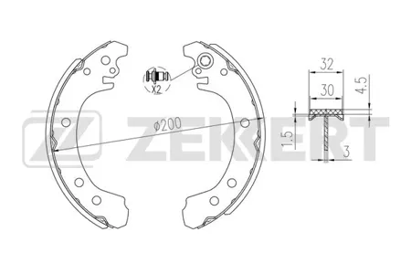 ZEKKERT BK4348 Колодки торм.барабанные задн. Toyota Corolla (E130) 00-