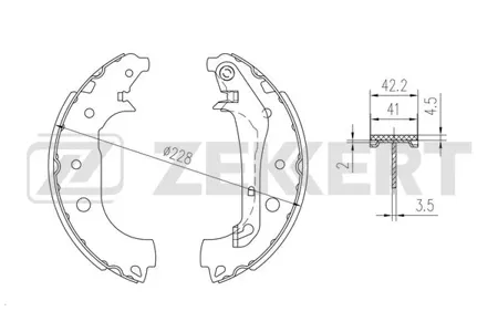 ZEKKERT BK4351 Колодки торм.барабанные задн. Ford Eco Sport 12-