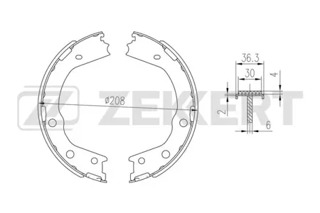 ZEKKERT BK4352 Колодки торм.барабанные задн., стоян. торм. Kia Mohave 07-