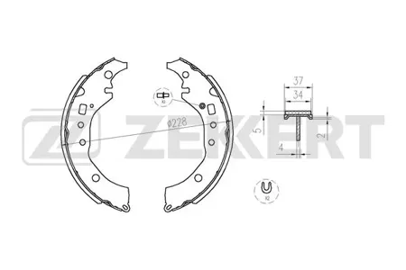 ZEKKERT BK4356 Колодки торм.барабанные задн. Toyota Allion (T260) 07-, Ractis (P100) 05-, Verso S (P12) 10-