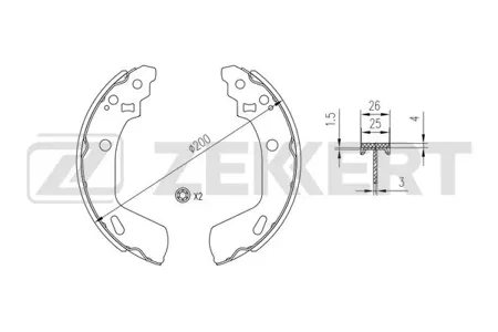 ZEKKERT BK4367 Колодки торм.барабанные задн. Suzuki Swift (FZ,NZ) 10-