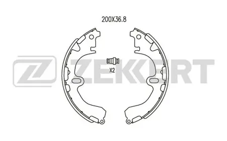 ZEKKERT BK4421 Колодки торм.барабанные задн. Toyota Celica (T180) 89-, Corolla (E90) 87-, Corolla (E100, E110) 92-