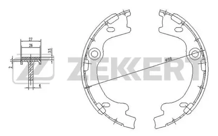 ZEKKERT BK4454 Колодки торм.барабанные задн., стоян. торм. Hyundai Tucson III 15-, ix35 09-, i30 07-, Kia Sportage II,III 04-, Ceed I,II 06-, Pro Ceed 13-