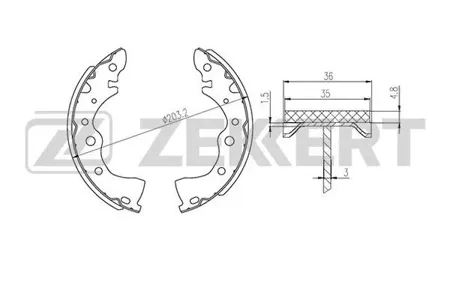 ZEKKERT BK4458 Колодки торм.барабанные задн. Nissan Almera Classic (B10) 06-