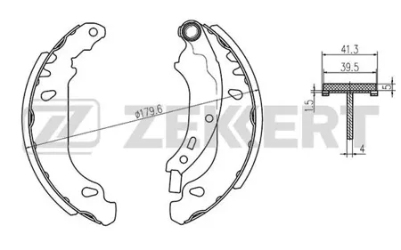 ZEKKERT BK4470 Колодки торм.барабанные задн. Renault Clio II 98-, Logan 04-, Sandero Stepway 09-, Sy Mercedes ol I,II 00-, Dacia Logan 04-, Sandero 08-