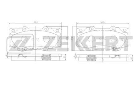ZEKKERT BS1002 Колодки торм.передние Toyota Hilux (N10,N20,N30) 10-