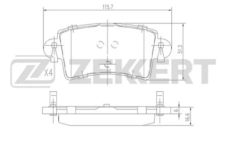ZEKKERT BS1004 Колодки торм.задние Nissan Interstar (X70) 02-, Opel Movano 98-, Renault Master II 98-